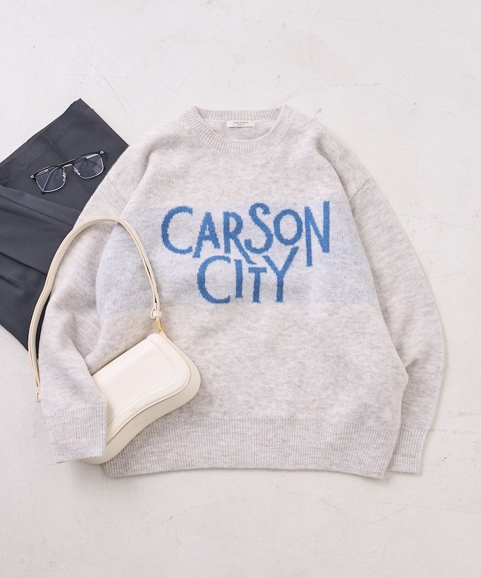 FREAK'S STORE ジャカード ビッグ 配色 ロゴニット 25AW フリークスストア トップス ニット ベージュ ピンク グレー ホワイト【送料無料】のサムネイル