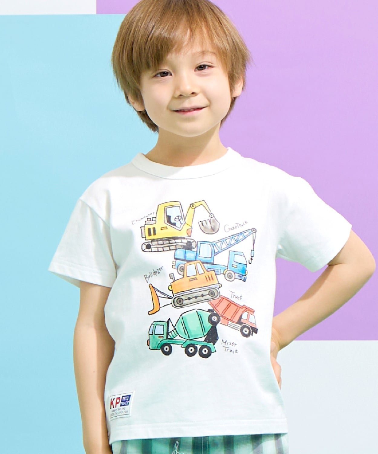 KP 【GOOD PRICE】 働く車 半袖Tシャツ ナルミヤオンライン トップス その他のトッ...