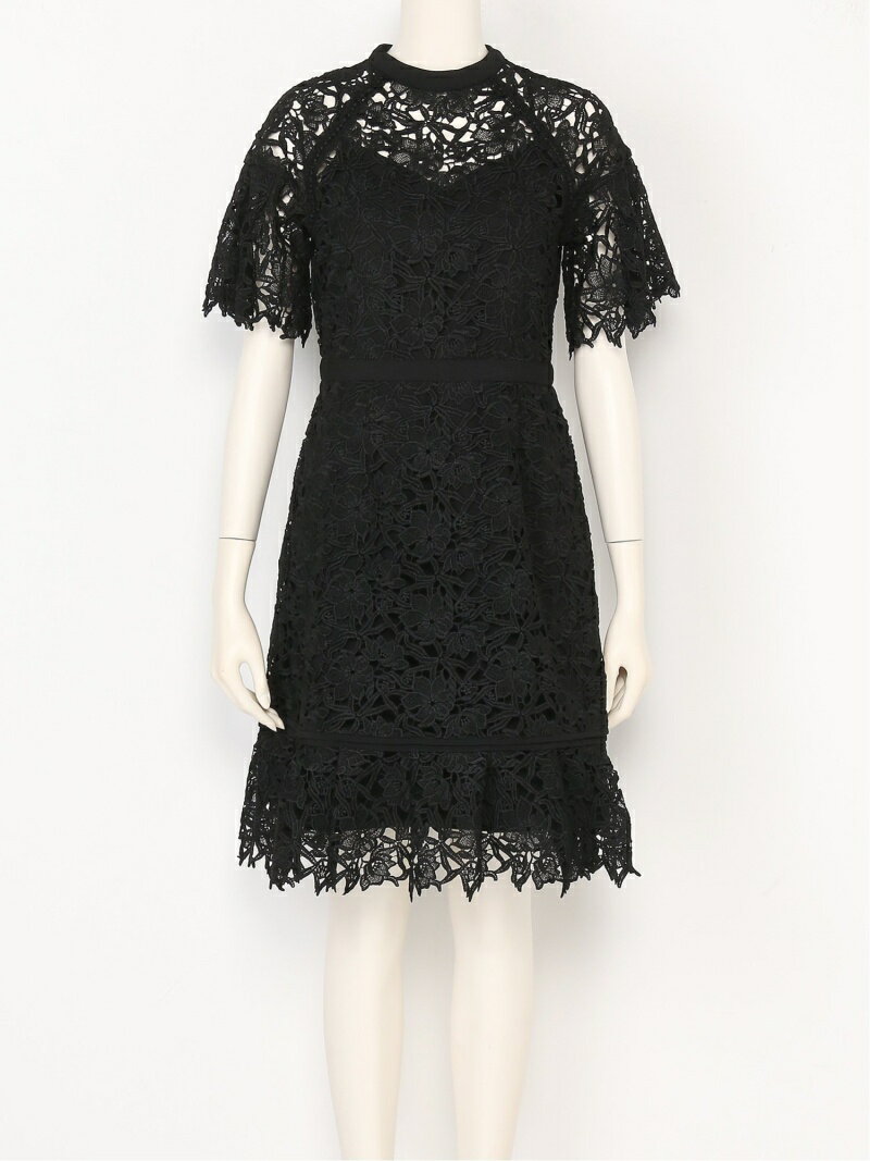 【SALE／60%OFF】LILY BROWN 異素材切替えワンピース リリーブラウン ワンピース・ドレス その他のワンピース・ドレス ブラック カーキグリーン ピンク【送料無料】のサムネイル