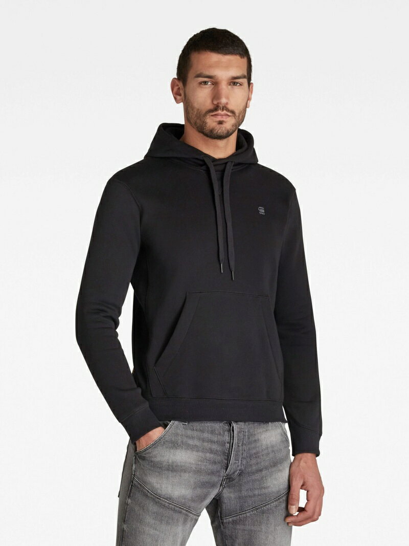 【公式ショップ】PREMIUM CORE HOODED SWEATER/ワンポイントロゴパーカー ジースターロゥ トップス パーカー・フーディー ブラック