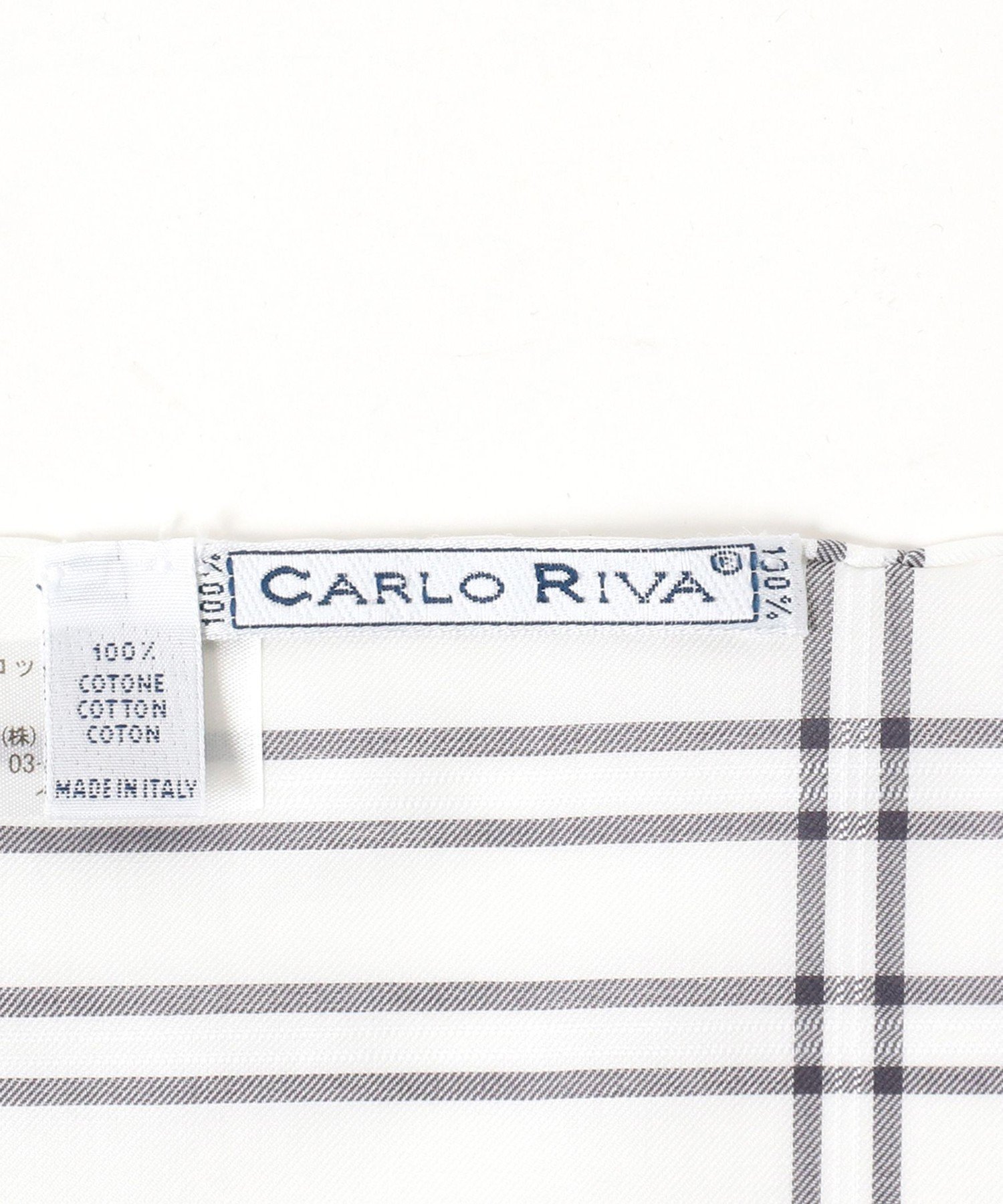 BEAMS F CARLO RIVA / コットン ネイビーライン チーフ ビームス メン ファッション雑貨 ハンカチ・ハンドタオル ホワイト【送料無料】