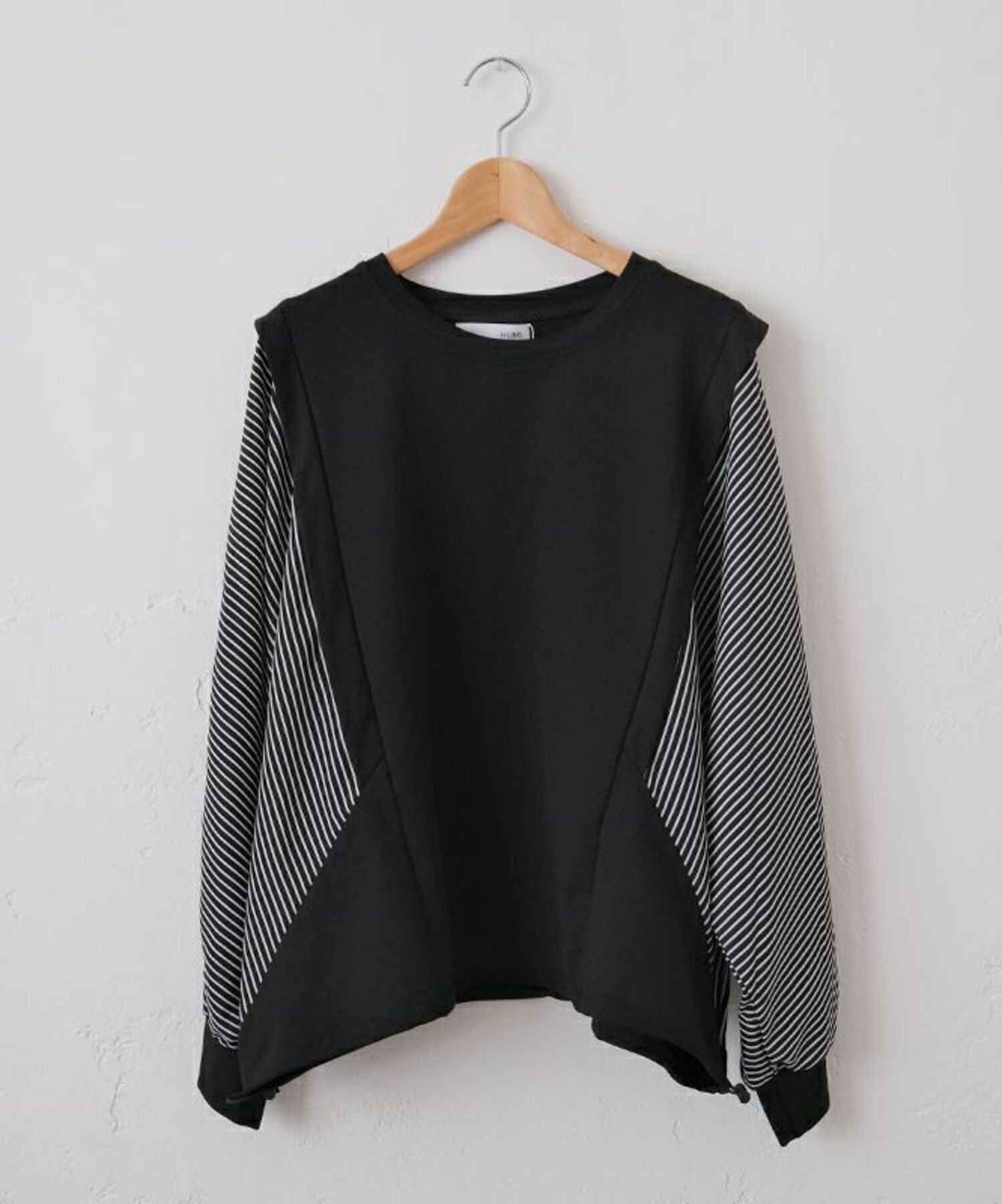HUMS HUMS｜布帛切り替えカットソー [[100152]][C] ハグハグ トップス カットソー・Tシャツ ブラック ホワイト