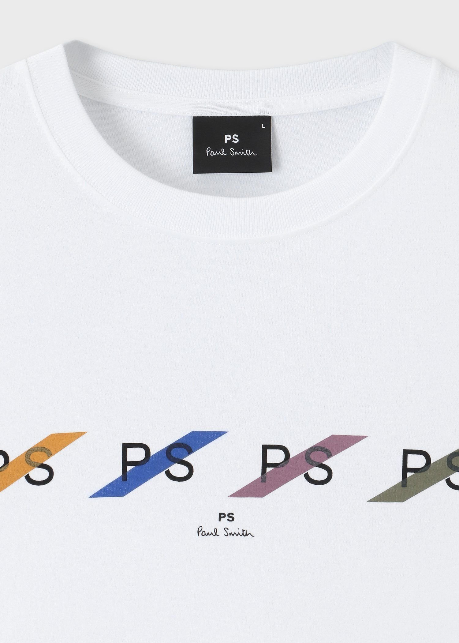 【SALE／20%OFF】PS Paul Smith PSスラッシュロゴ 長袖Tシャツ ポール・スミス トップス カットソー・Tシャツ ホワイト ブラック【送料無料】
