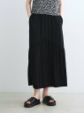 three dots Travel line high low skirt スリードッツ スカート その他のスカート ブラック ネイビー【送料無料】