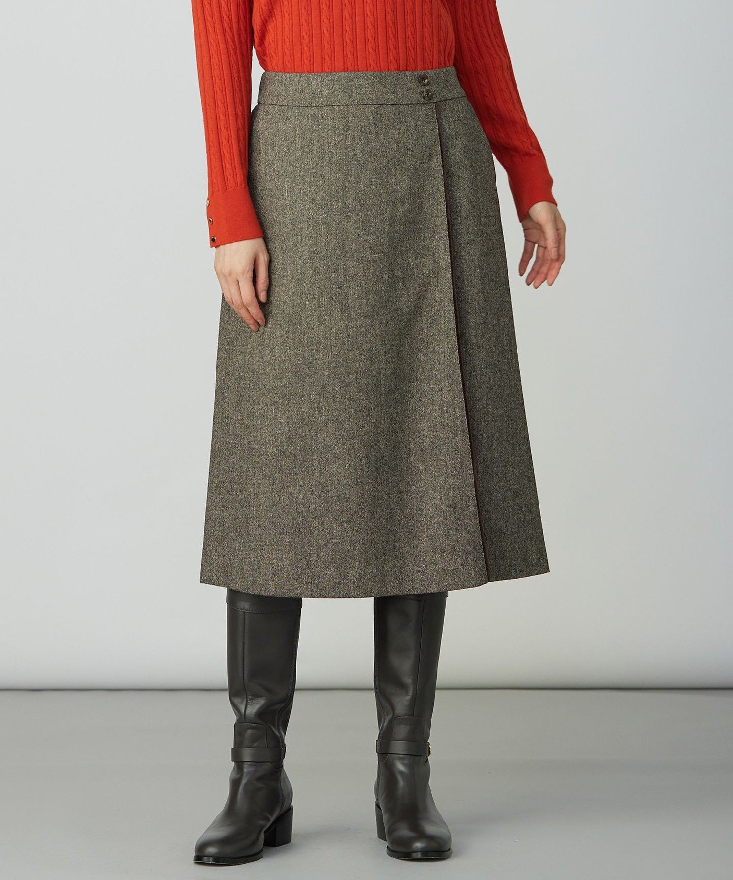 J.PRESS ラメツイード スカート ジェイプレス スカート ロング・マキシスカート ベージュ グレー ブラウン【送料無料】