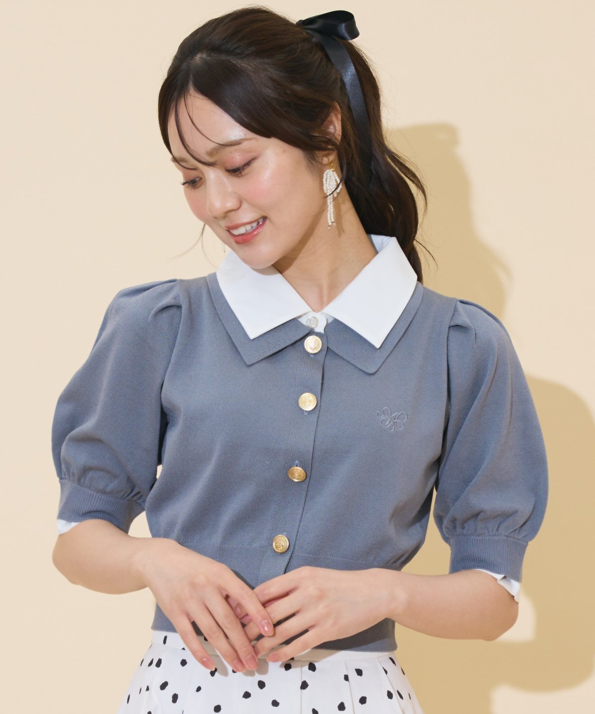 WILLSELECTION レイヤードカラープルオーバー ウィルセレクション トップス ニット ブラック グレー カーキグリーン