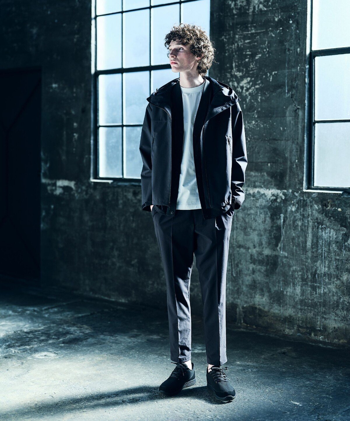 COMME CA MEN 【COMME CA MEN BLACK】3レイヤーテック パーカ コムサメン ジャケット・アウター ブルゾン・ジャンパー ブラック【送料無料】