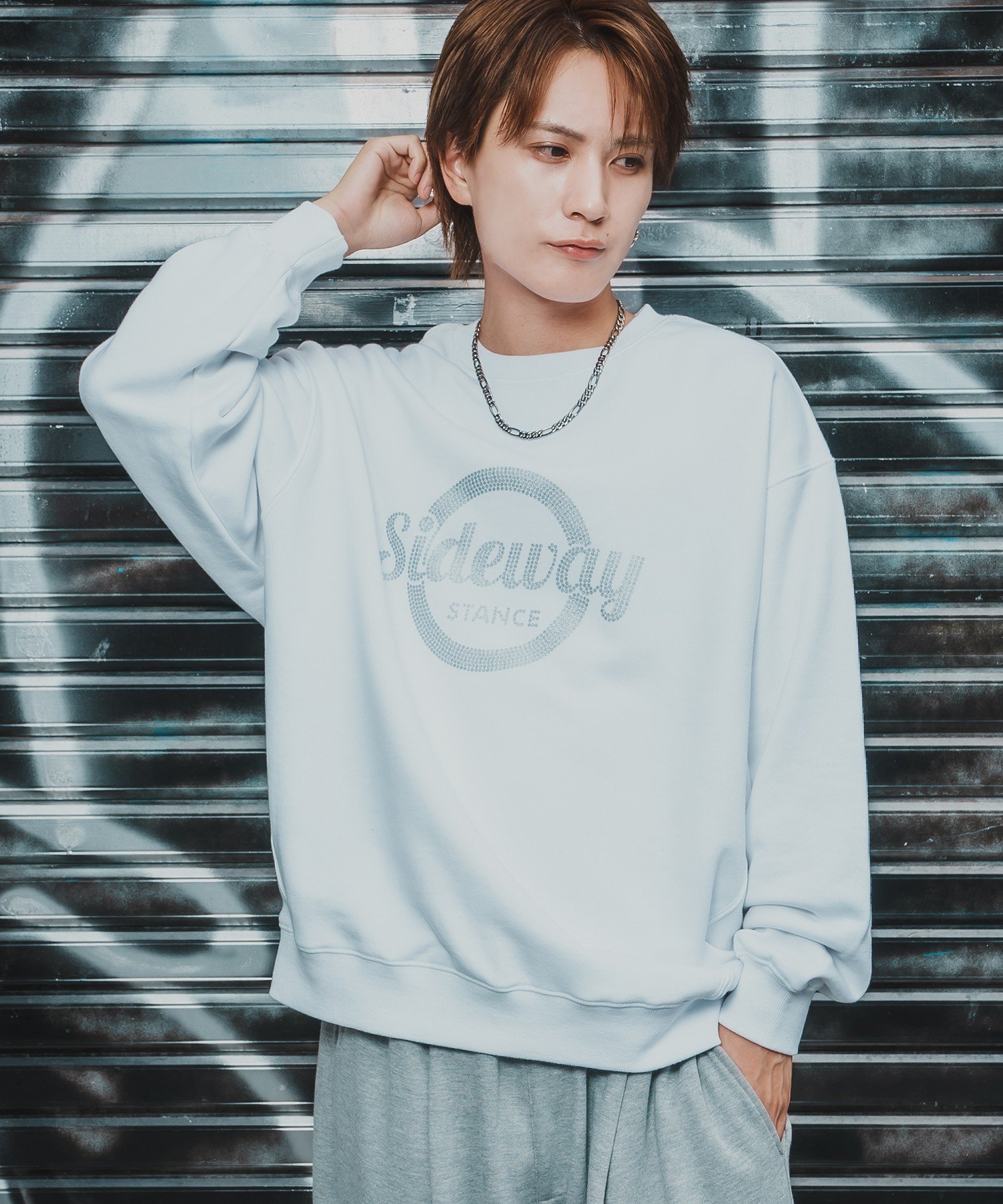 樂天商城 - 【SALE／16%OFF】SIDEWAY STANCE SIDEWAY STANCE サイドウェイスタンス シルバードット 裏毛 スウェット トレーナー インプローブス トップス スウェット・トレーナー ホワイト ブラック【送料無料】