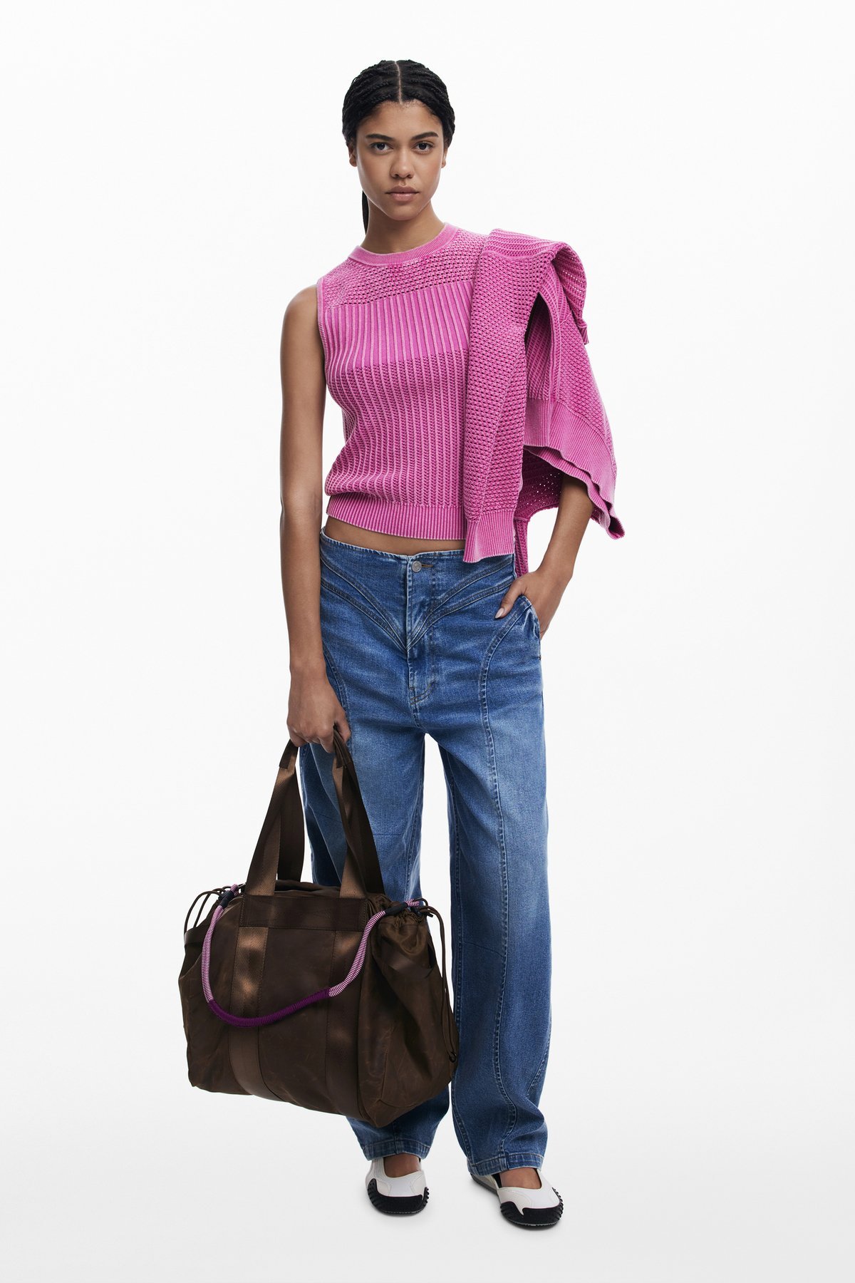 【SALE／30%OFF】Desigual 大型ナイロンショッパーバッグ デシグアル バッグ ショルダーバッグ ブラウン【送料無料】
