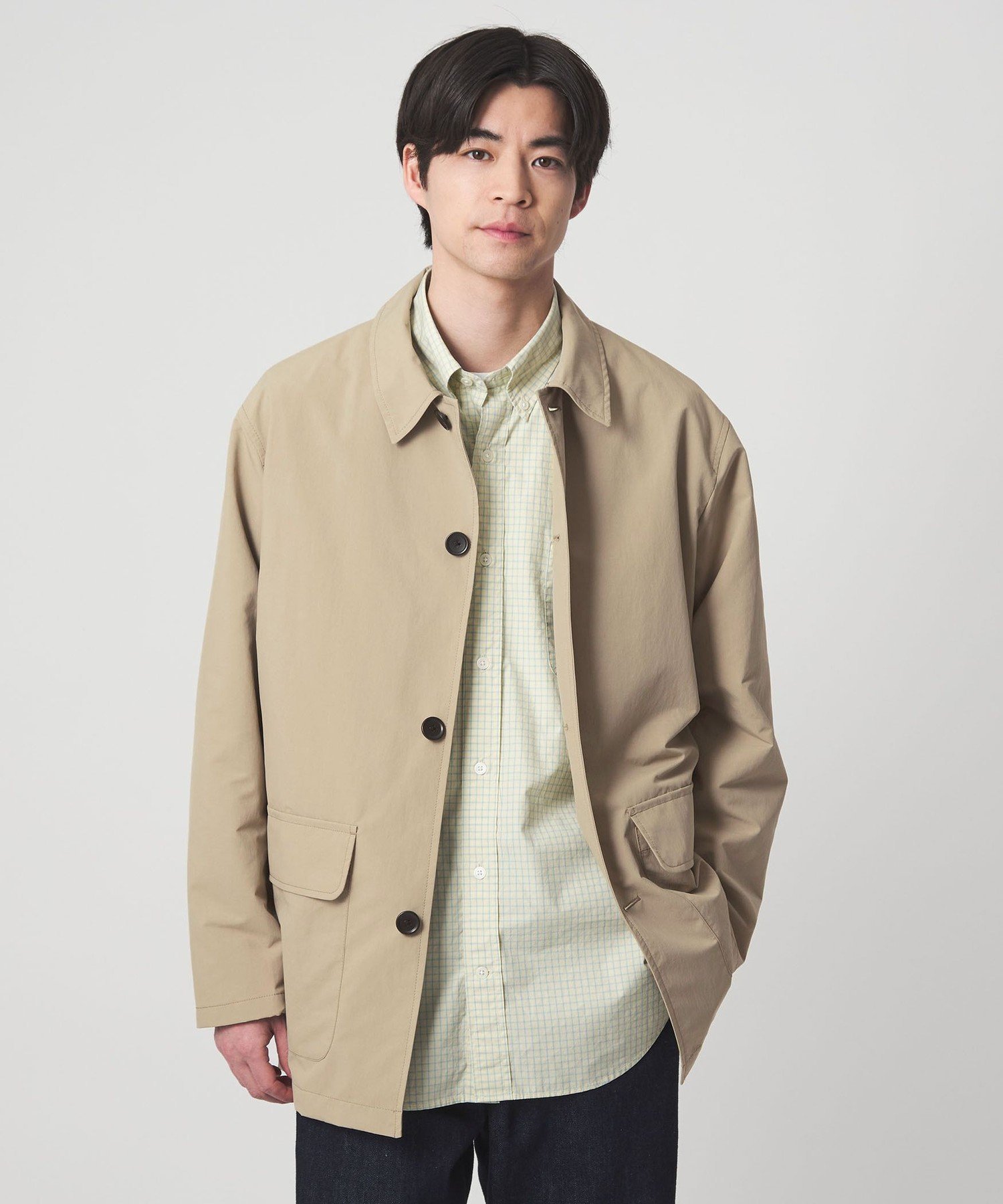 UNITED ARROWS green label relaxing DICROS ミドル フード ステンカラー コート -撥水- ユナイテッドアローズ グリーンレーベルリラクシング ジャケット・アウター ステンカラーコート ベージュ グレー【送料無料】