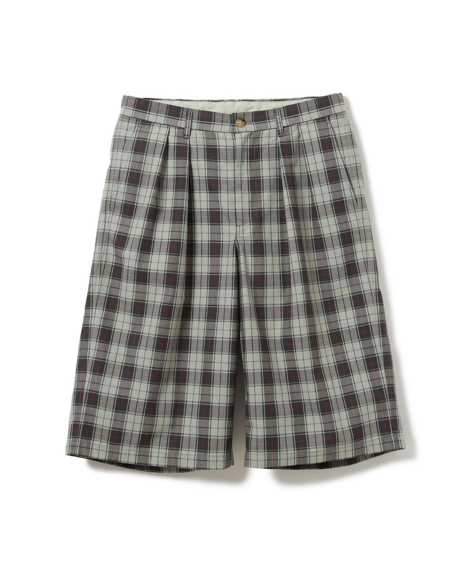 BEAMS タータンチェック ショートパンツ【ワイドストレートフィット】 26SS ビームス メン パンツ その他のパンツ ブルー ベージュ【送料無料】