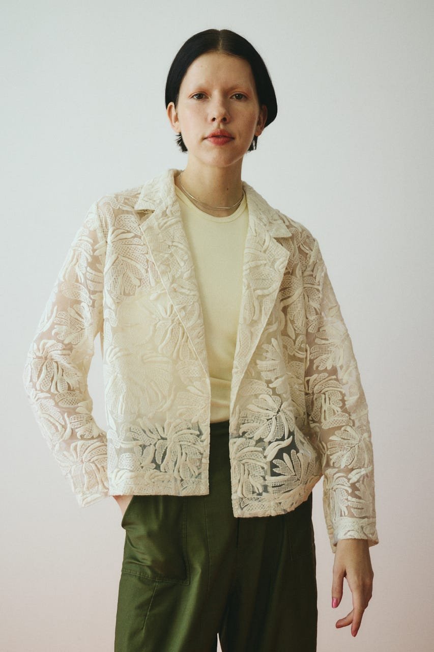 HeRIN.CYE Lace jacket ヘリンドットサイ ジャケット・アウター その他のジャケット・アウター ブラック ホワイト