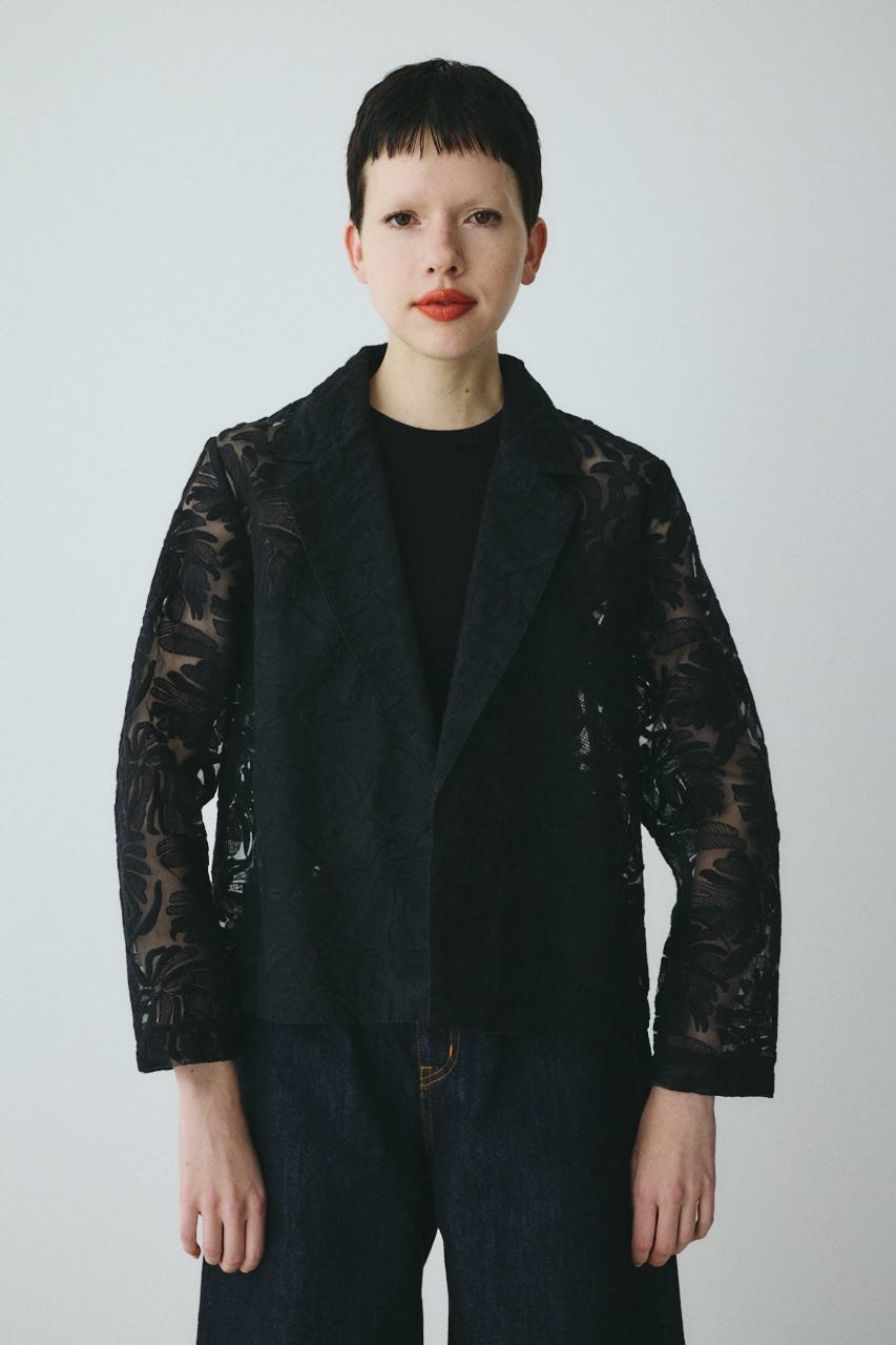 HeRIN.CYE Lace jacket ヘリンドットサイ ジャケット・アウター その他のジャケット・アウター ブラック ホワイト
