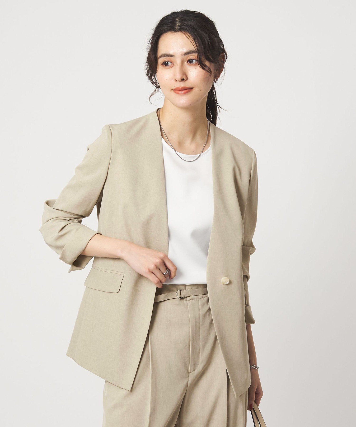 【美品】グリーンレーベルリラクシング ノーカラー セットアップ 36 楽天市場】UNITED ARROWS green label relaxing ノーカラージャケット
