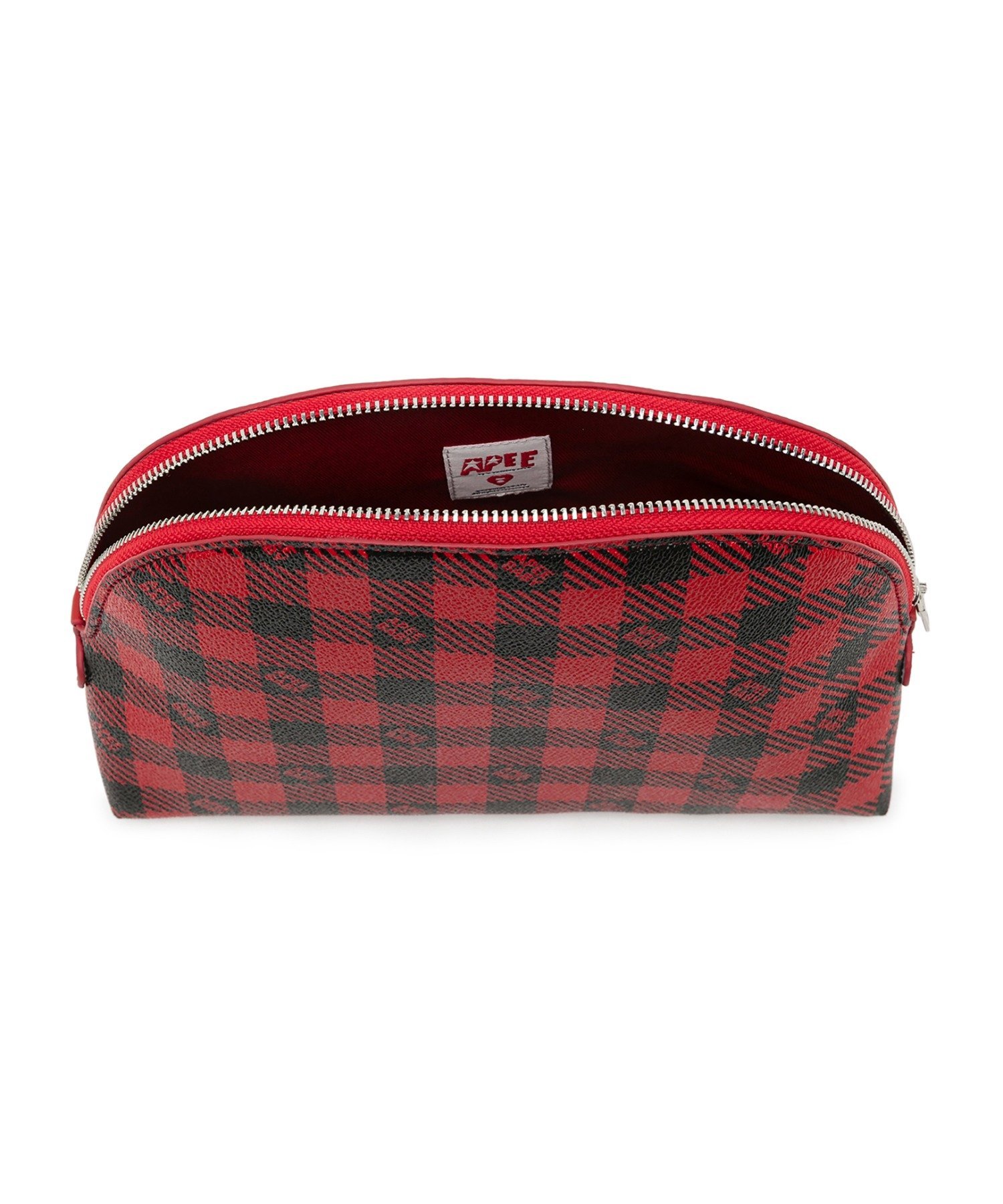 A BATHING APE PLAID COSMETIC BAG ア ベイシング エイプ 財布・ポーチ・ケース ポーチ レッド【送料無料】