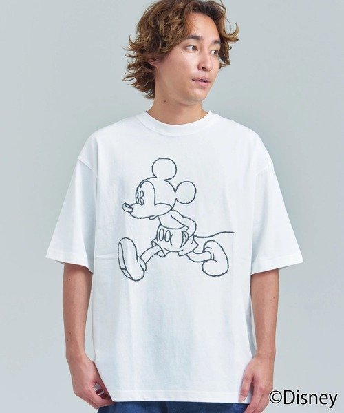 SELECT BRANDS JOHNBULL/ジョンブル MICKEY MOUSE S/S Tee. Embroidery(MENS) ジャックローズ トップス カットソー・Tシャツ ホワイト グレー