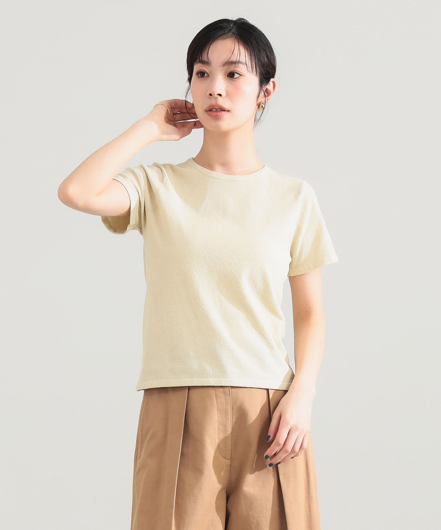 【SALE／50%OFF】Demi-Luxe BEAMS ブークレ クルーネック Tシャツ デミルクス ビームス トップス ニット ブラウン グレー レッド【送料無料】