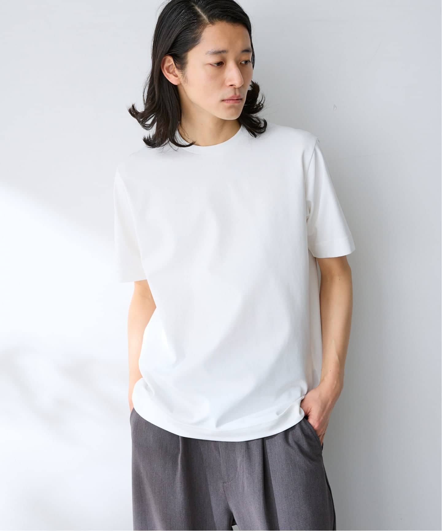 MULTI FUNCTION 32G PONTE S/S TEE ベーセーストック トップス カットソー・Tシャツ ベージュ ホワイト グレー ブラック