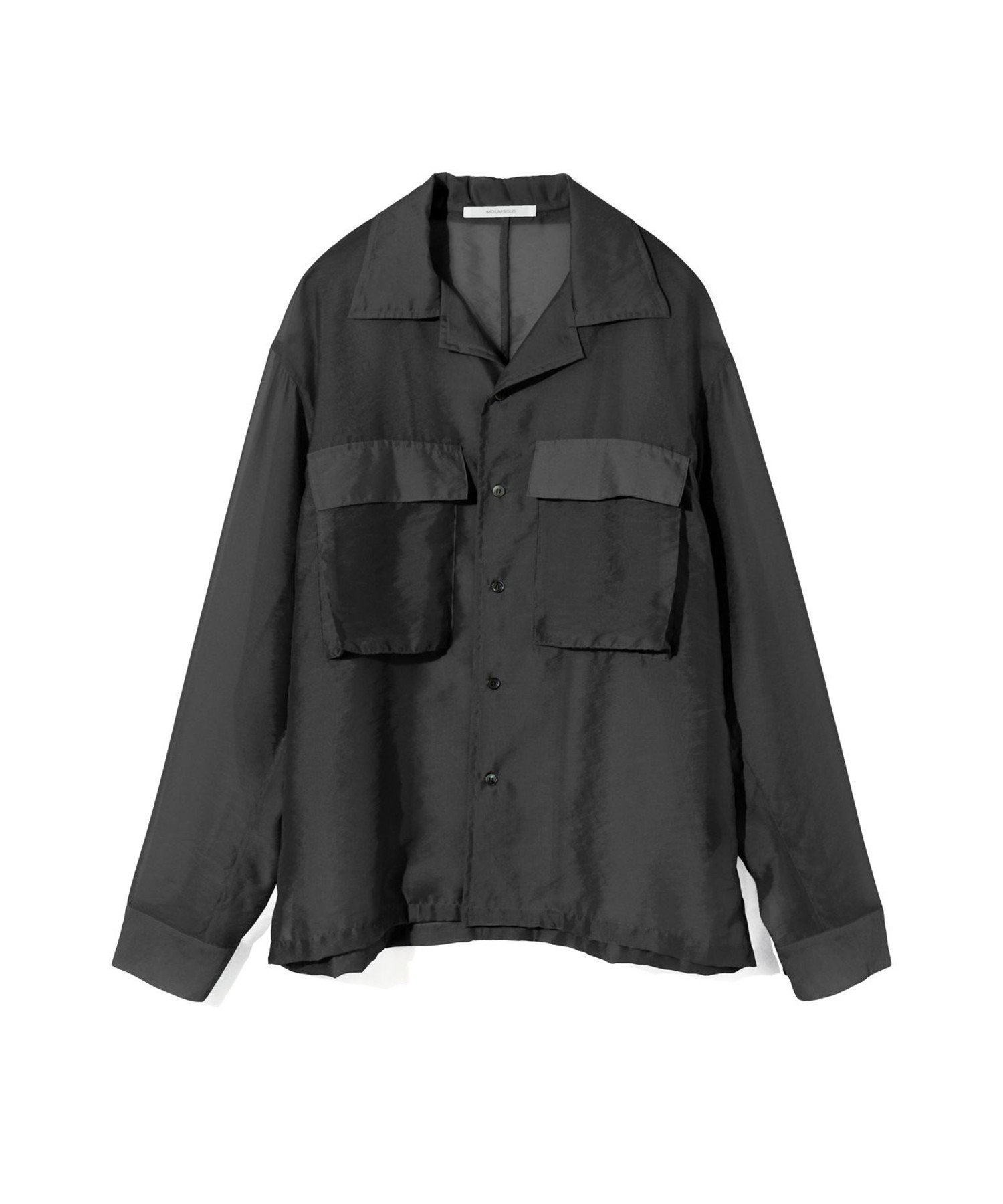 MIDIUMISOLID MIDIUMISOLID Men's シアーオープンカラーシャツ マーコート トップス シャツ・ブラウス ブルー ブラック