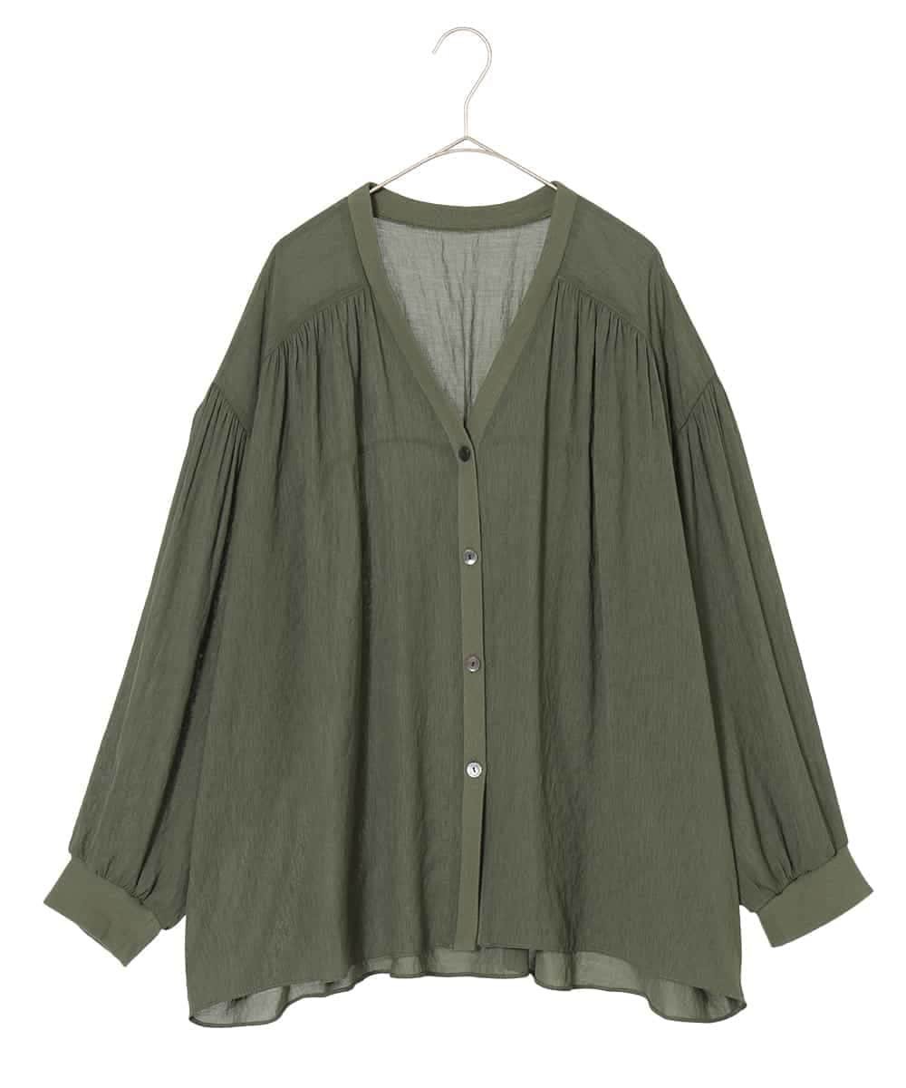 【SALE／50%OFF】HIROKO BIS GRANDE 【大きいサイズ】シアーVネックカーディガン /洗える ヒロコ ビス グランデ トップス カーディガン ネイビー カーキグリーン ホワイト【送料無料】