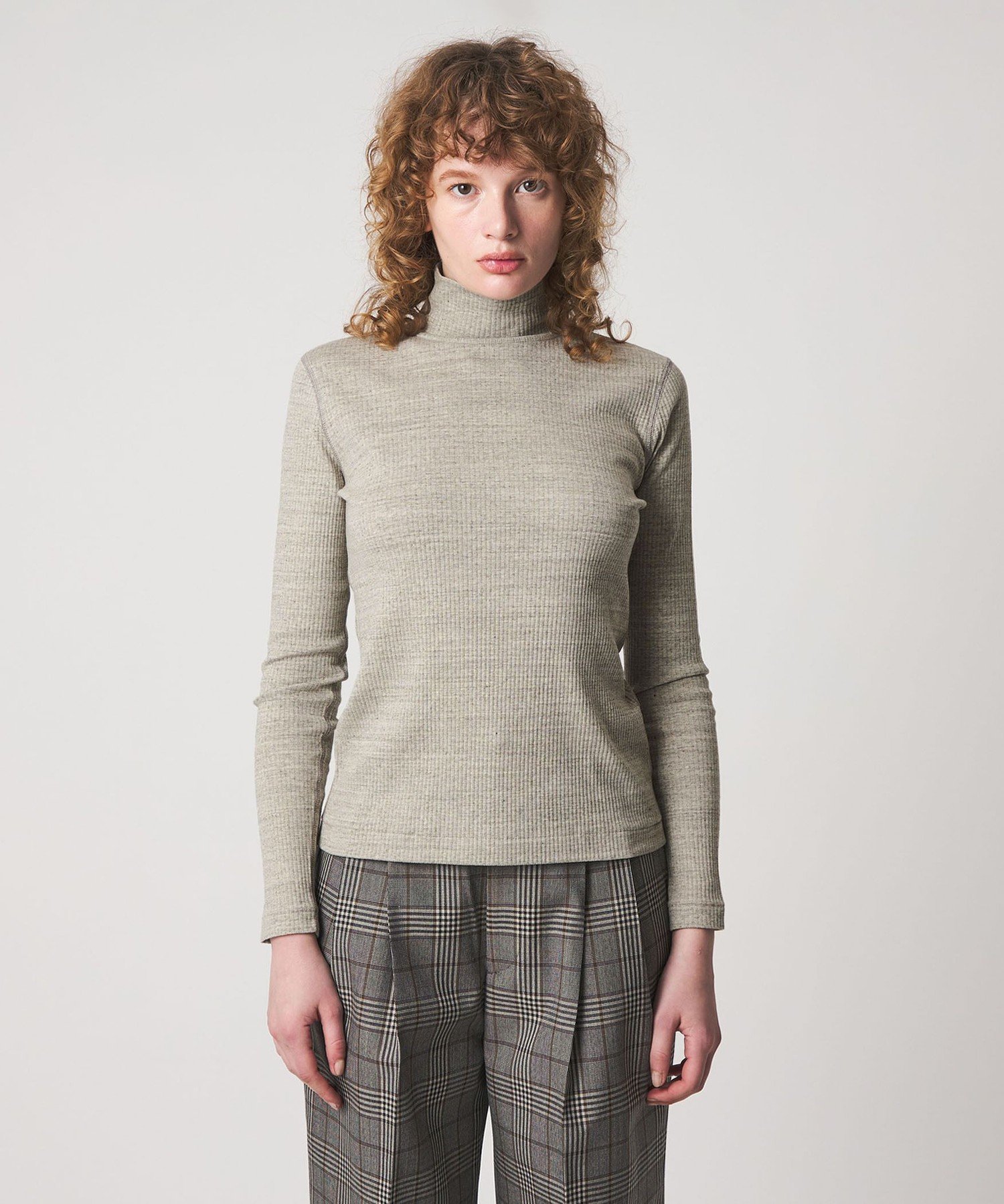 Steven Alan ＜Steven Alan＞コットン リブ タートルネック カットソー ユナイテッドアローズ アウトレット トップス カットソー・Tシャツ ホワイト グレー
