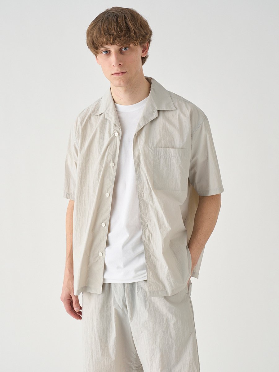 JOHN SMEDLEY リサイクルナイロンワンピースカラー半袖シャツ ｜FB273 ジョンスメドレー トップス シャツ・ブラウス グレー【送料無料】