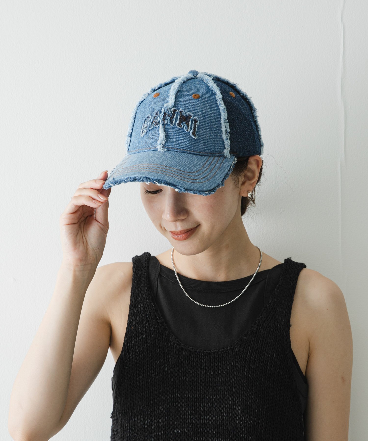 URBAN RESEARCH GANNI DENIM PATCHWORK CAP アーバンリサーチ 帽子 キャップ ブルー
