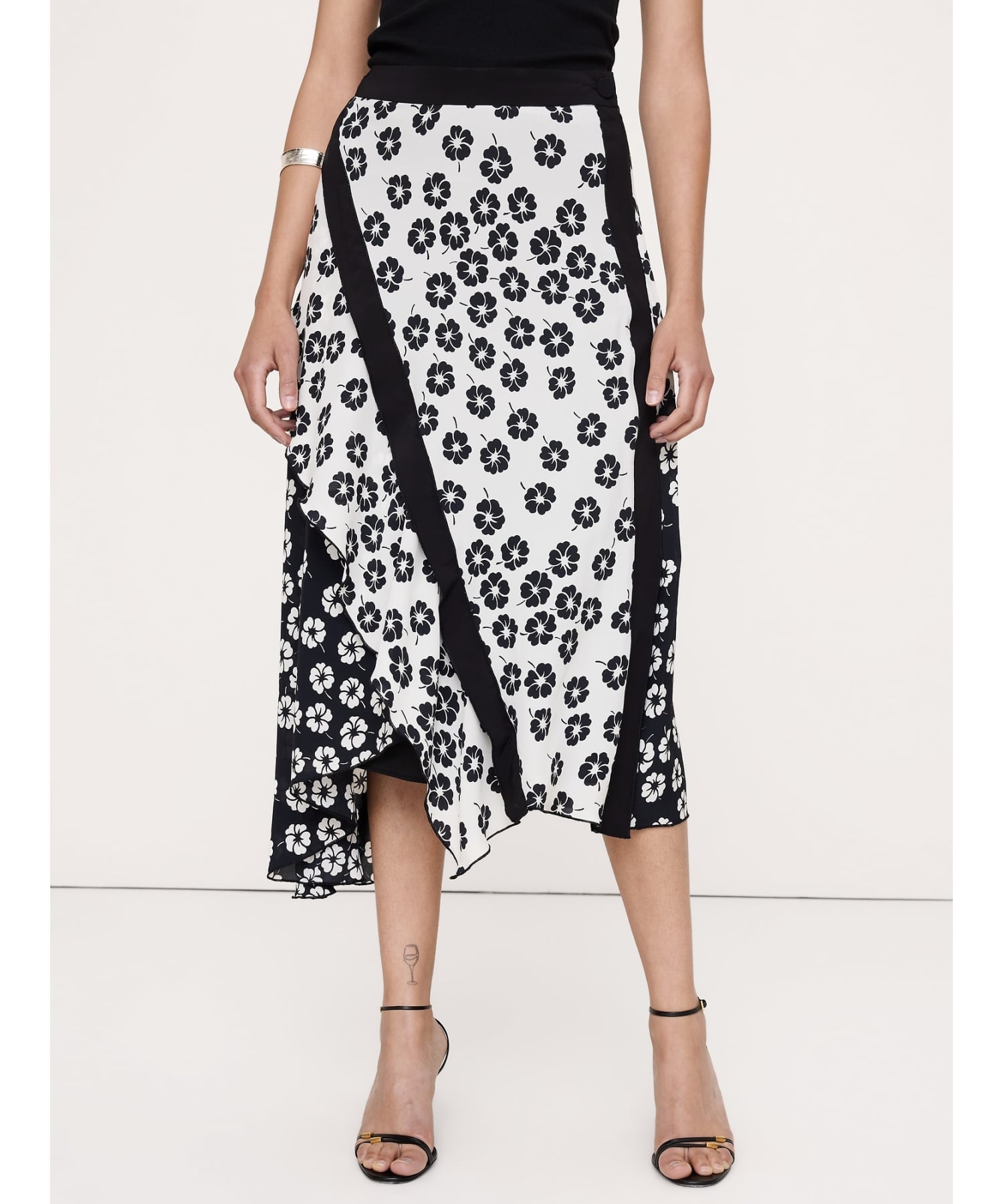 BANANA REPUBLIC (W)ASYM BUTTON MIDI SKIRT - CREPE バナナ・リパブリック スカート ミディアムスカート【送料無料】
