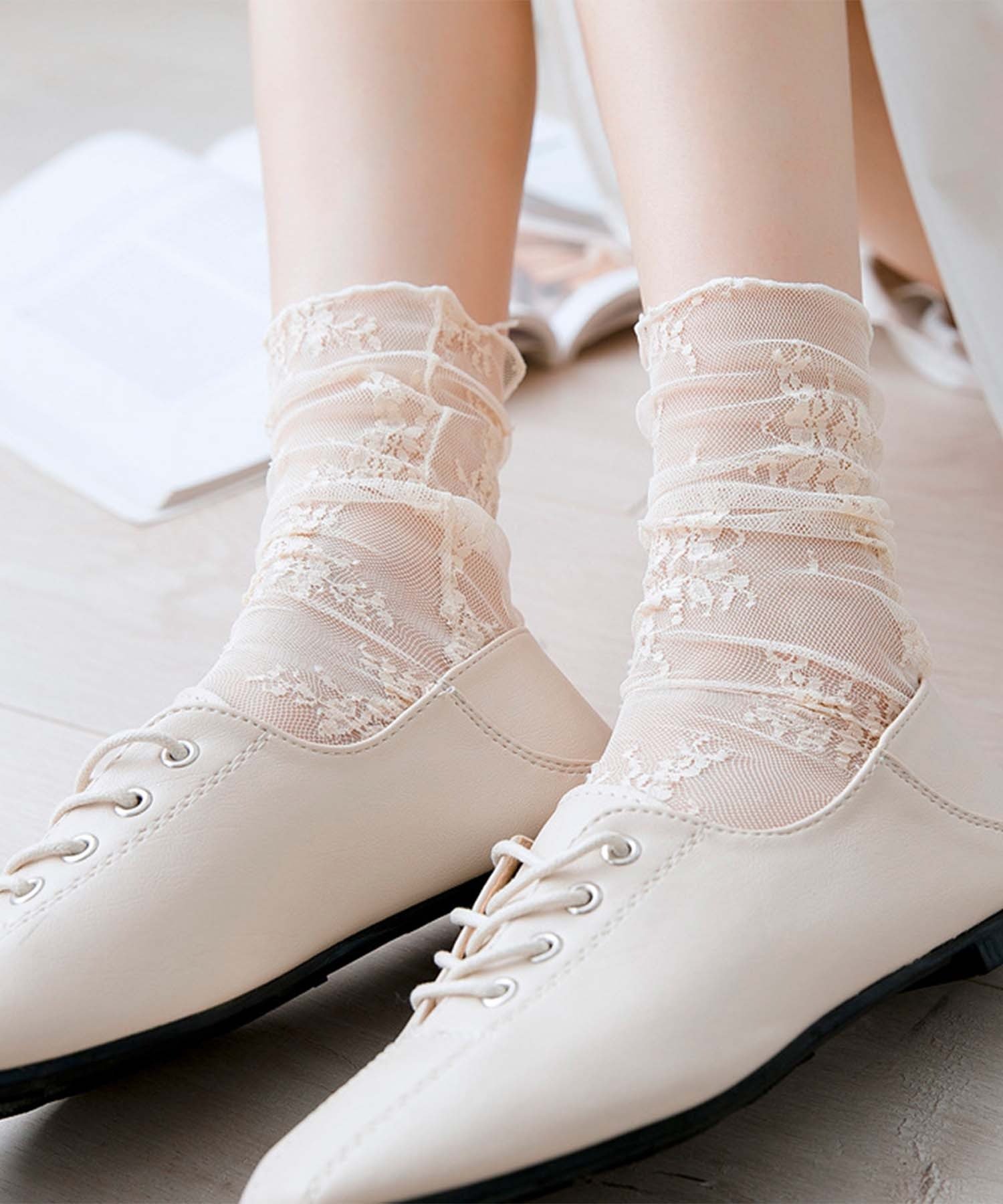 【SALE／20%OFF】aimoha 【MOSOX】花柄レースソックス アイモハ 靴下・レッグウェ...