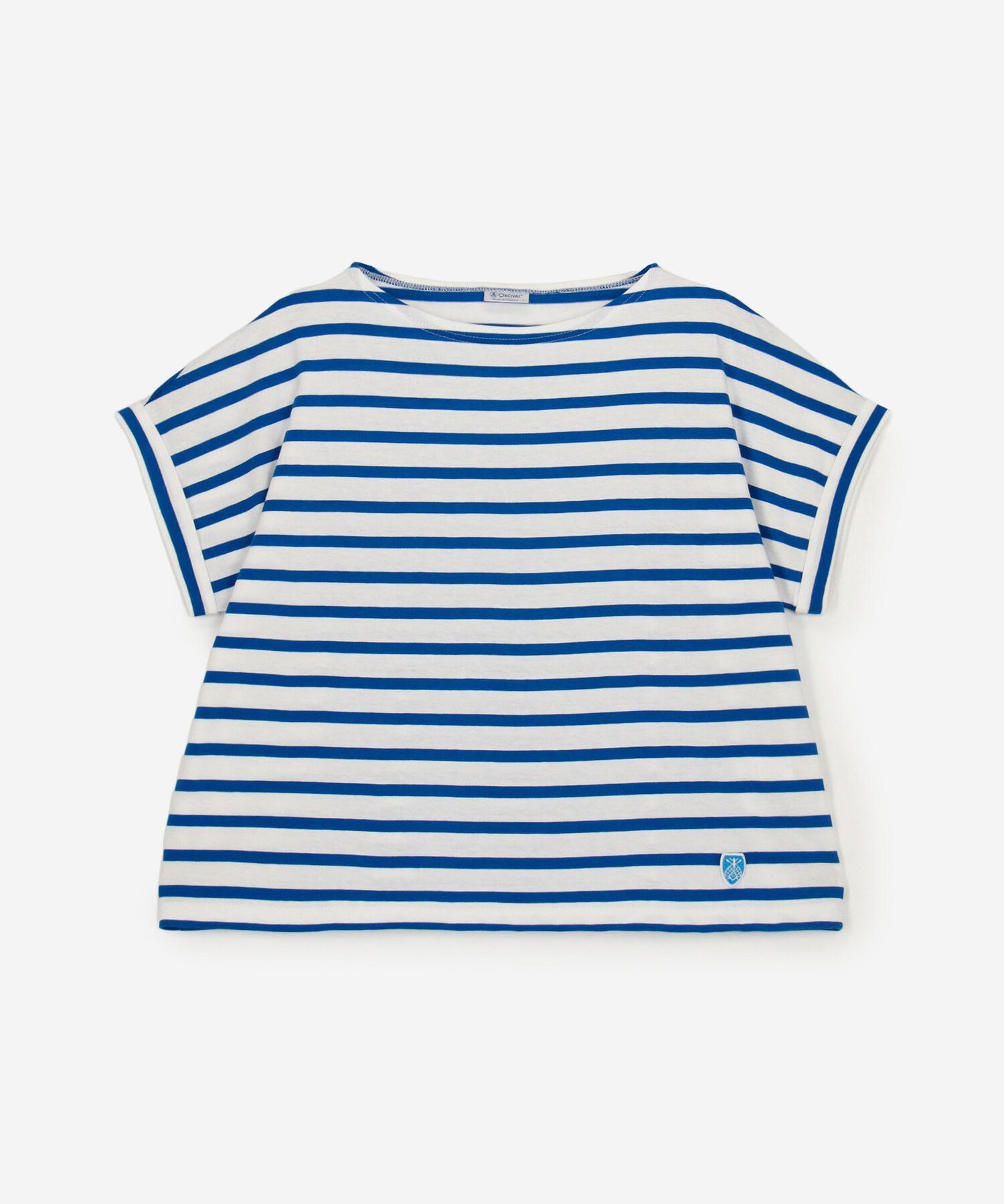 Bshop ORCIVAL ｜ コットンレジェ ボートネック 半袖Tシャツ WOMEN ビショップ トップス カットソー・Tシャツ ブルー