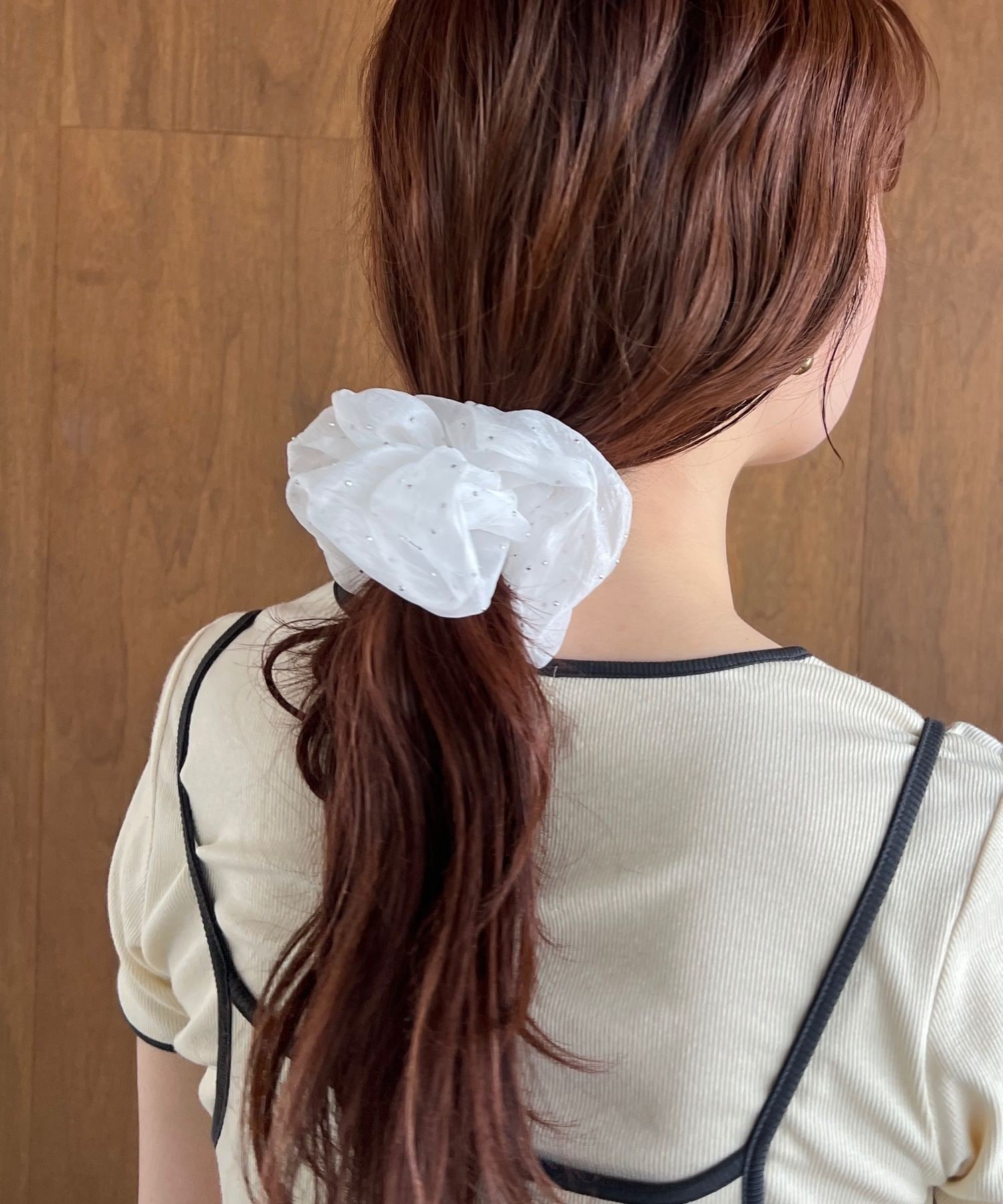LOWRYS FARM キラキラスタッズツキシュシュ ローリーズファーム ヘアアクセサリー ヘアゴム ブルー ホワイト ブラック