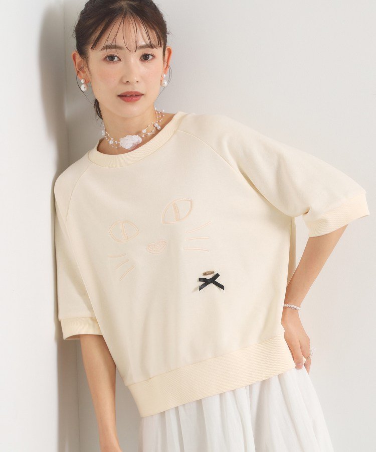 ITS' DEMO ＜Philly chocolateコラボ＞キャットスウェット イッツデモ トップス スウェット・トレーナー ピンク ホワイト【送料無料】