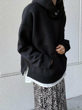 DOUX ARCHIVES ボンディングパーカー*ロングTシャツSET ドゥアルシーヴ ニット アンサンブル ホワイト ブラック ブルー ベージュ ピンク【送料無料】