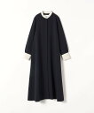 SHIPS any 《一部追加予約》SHIPS any:＜洗濯機可能＞ダブルクロス Aライン シャツワンピース[NAVY BLUE] シップス ワンピース・ドレス シャツワンピース ネイビー ホワイト【送料無料】 3