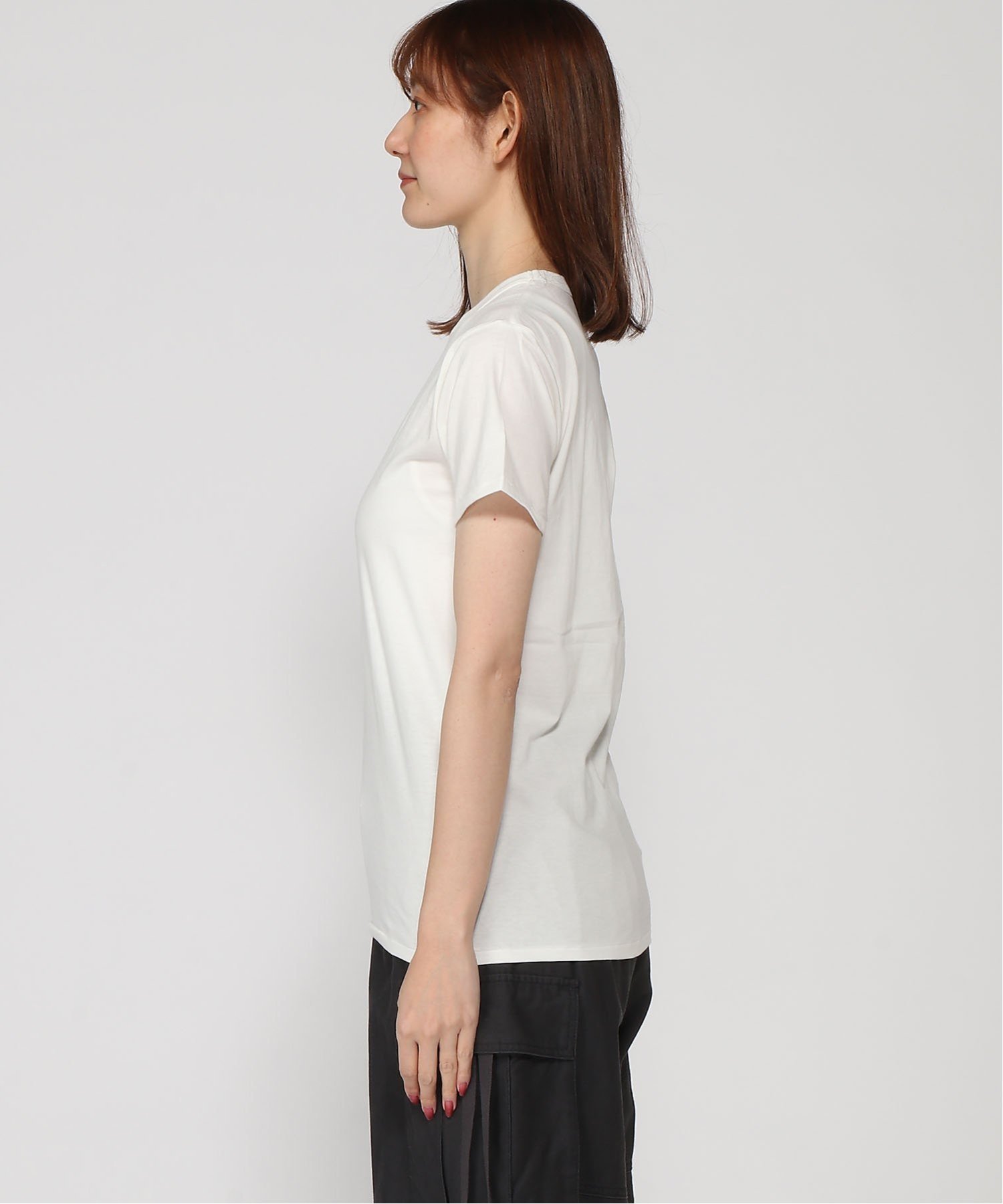 LiSS 【WHITE LINE】丸胴S撚りTシャツ エフエスビー トップス カットソー・Tシャツ ホワイト グレー