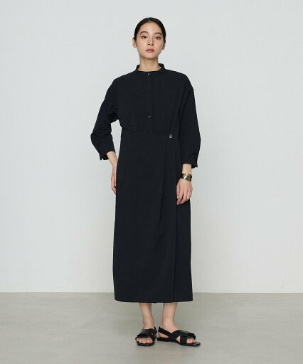 Gabardine K.T ストレッチタフタ シャツドレス コムサ ワンピース・ドレス ワンピース ネイビー グレー【送料無料】 Gabardine K.T ストレッチタフタ シャツドレス コムサ ワンピース・ドレス ワンピース ネイビー グレー【送料無料】