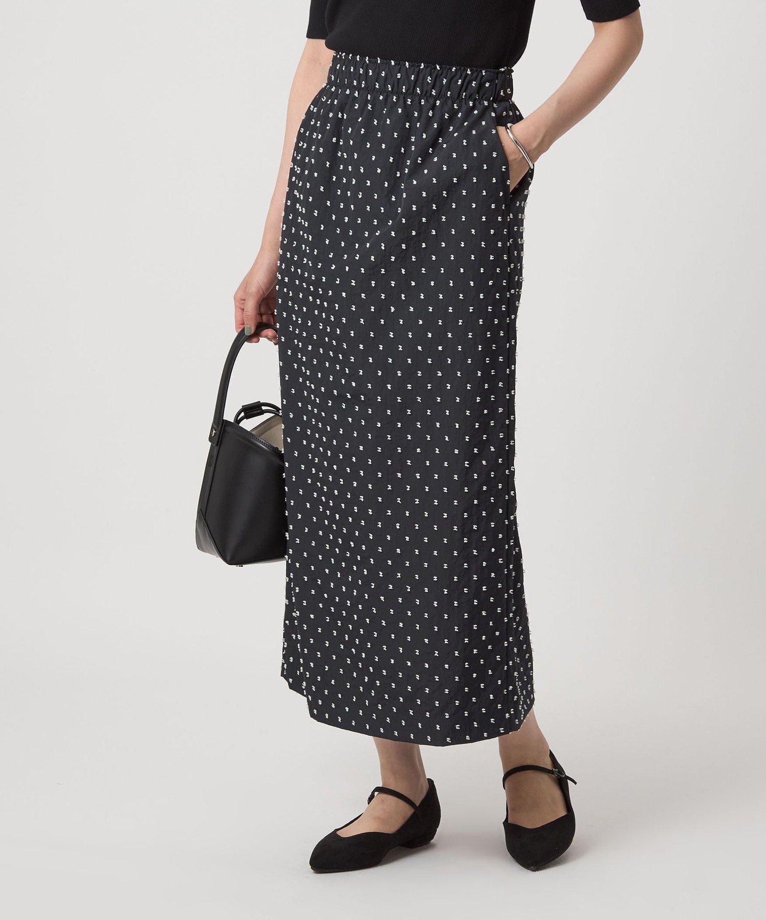 【SALE／50%OFF】UNITED ARROWS green label relaxing ドットジャカード タイト スカート ユナイテッドアローズ アウトレット スカート ロング・マキシスカート ブラック ホワイト【送料無料】 stylife-15717413 Rakuten Fashion サンプル画像3