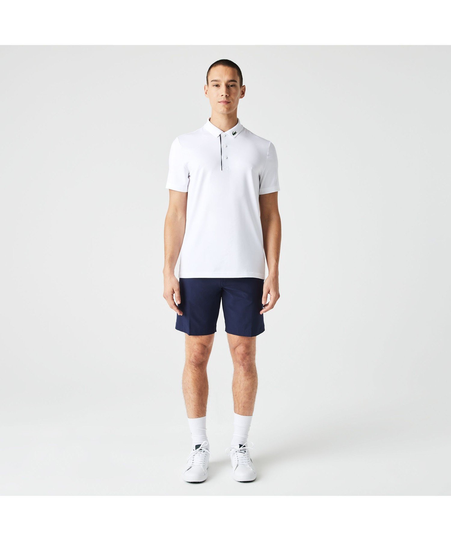 LACOSTE リブニットカラークロックゴ