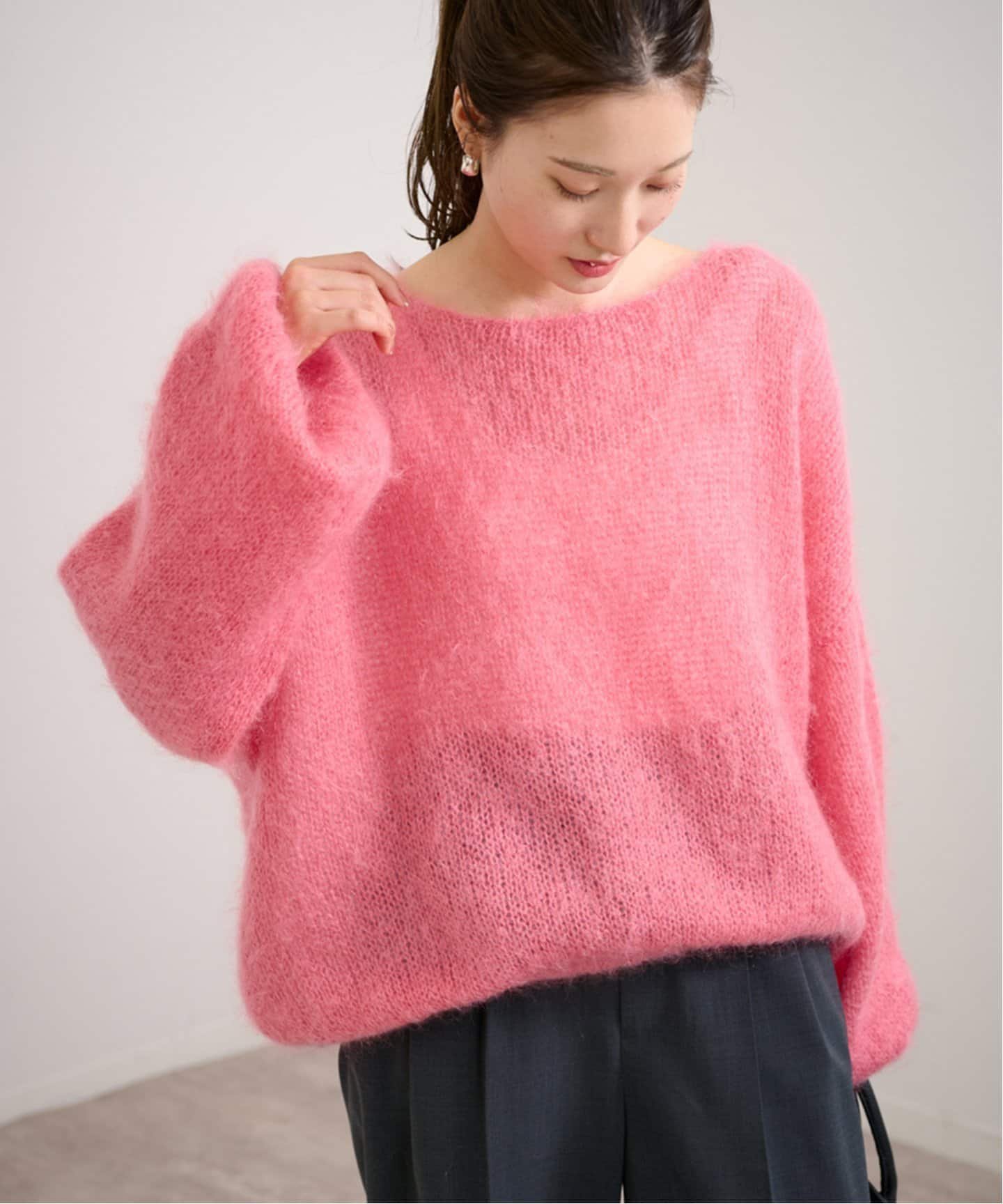 FRAMeWORK モヘヤMix ローゲージニット フレームワーク トップス ニット ピンク ベージュ ブルー【送料無料】のサムネイル