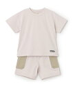 【SALE/20%OFF】petit main 【水陸両用】速乾カットセットアップ ナルミヤオンライン トップス アンサンブル ベージュ グレー