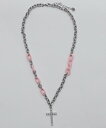 【SALE/57%OFF】WEGO LADY'S Lカラーチェーンミックスクロスネックレス ウィゴー アクセサリー・腕時計 ネックレス ピンク ブラック