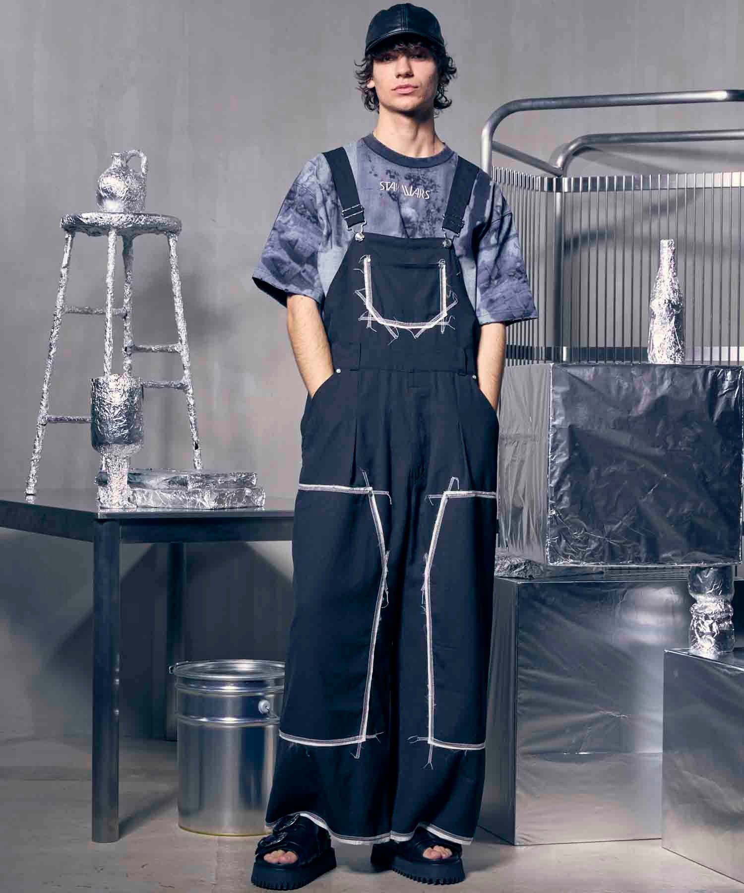 MAISON SPECIAL Cut Off Stitch Design Overall メゾンスペシャル オールインワン・オーバーオール オーバーオール・サロペット ブラック ホワイト【送料無料】