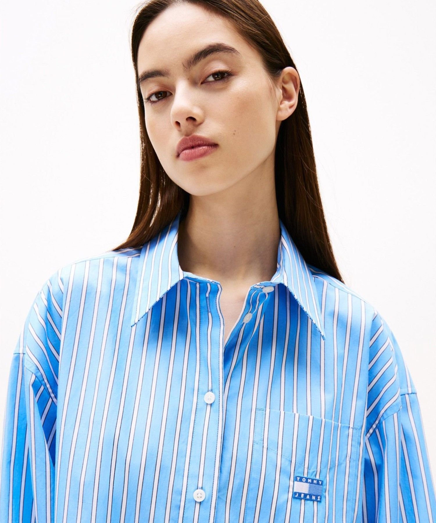 【SALE／20%OFF】TOMMY JEANS オーバーサイズミニシャツワンピース トミーヒルフィガー ワンピース・ドレス その他のワンピース・ドレス ブルー【送料無料】