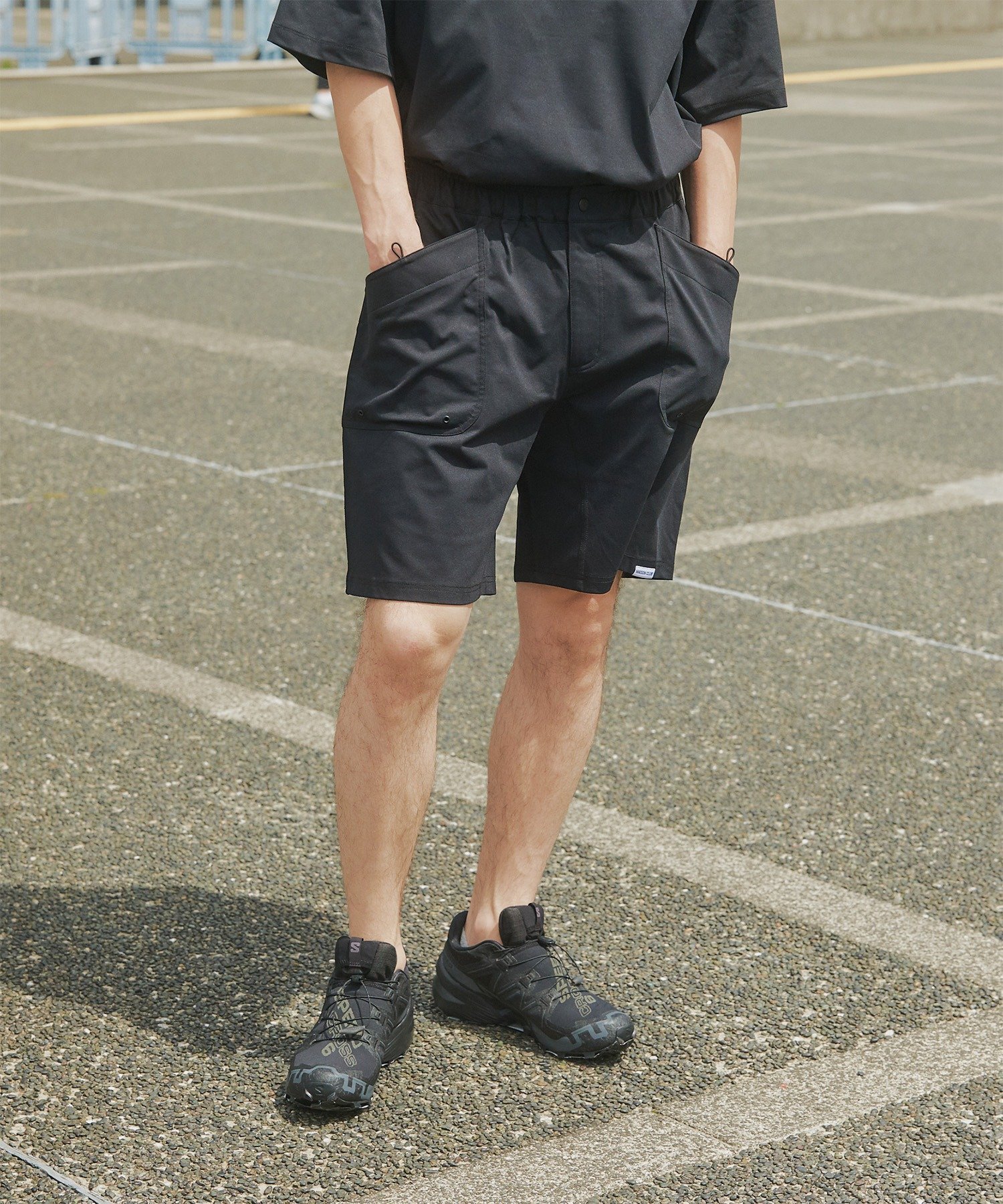 MAISON CLUB MAISON CLUB/ストレッチショーツ 速乾・UVカット・水陸両用 セットアップセブン パンツ その他のパンツ ブラック グレー