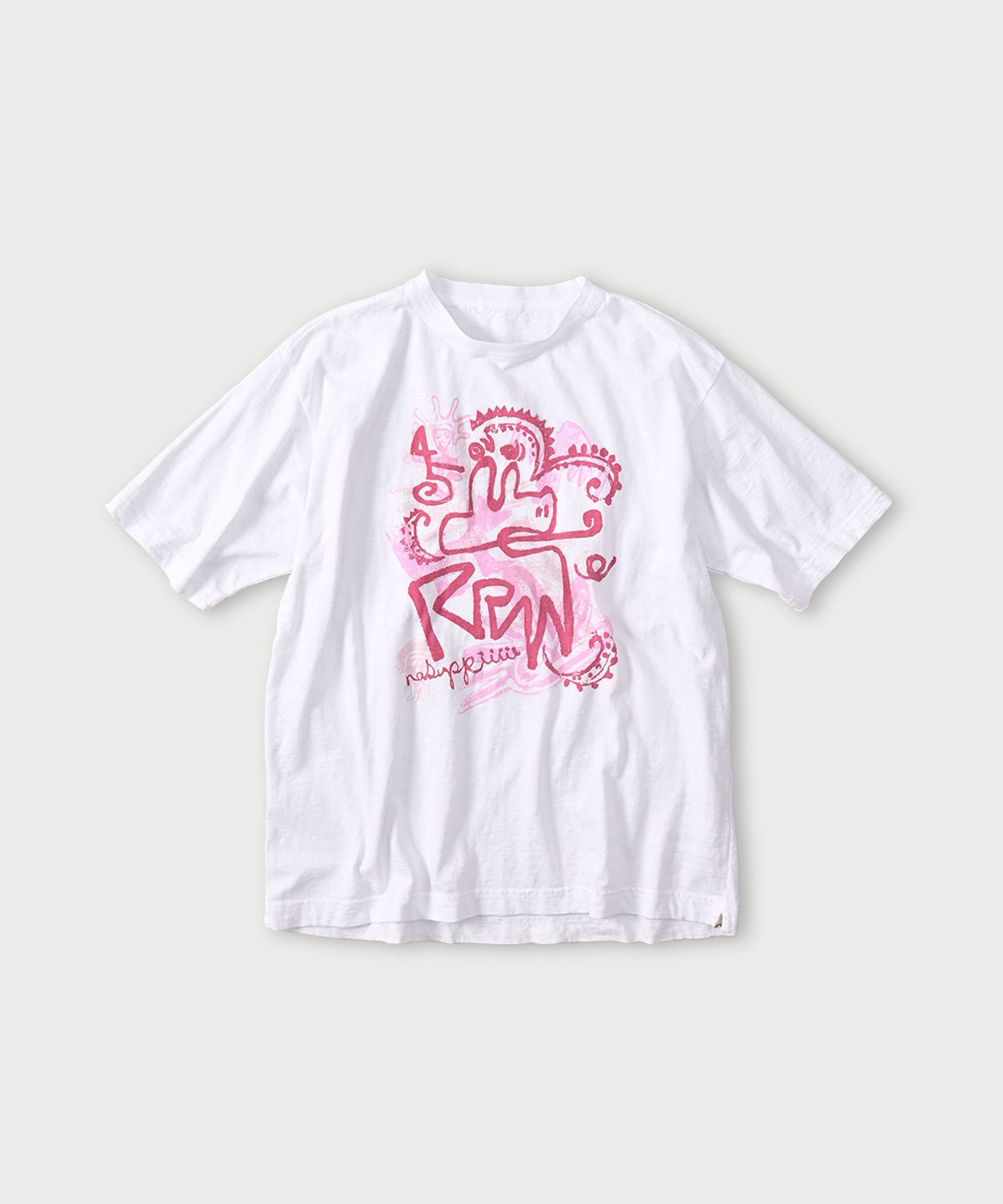 45R ナスッピープリントの908オーシャンTシャツ フォーティファイブアール トップス カットソー・Tシャツ ホワイト【送料無料】