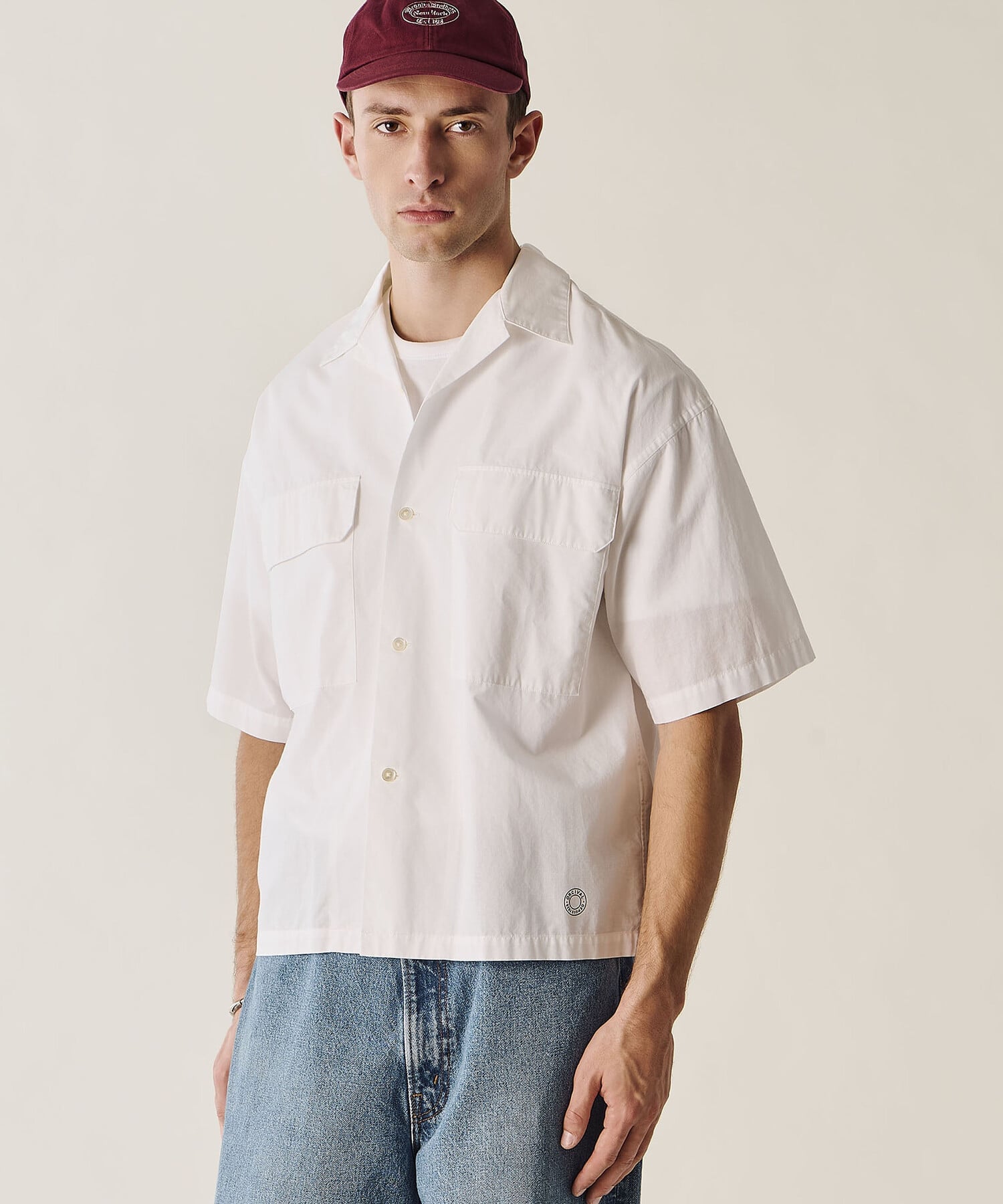 Bshop ORCIVAL ｜ コットンリネン オープンカラー半袖シャツ MEN ビショップ トップス シャツ・ブラウス ブラック