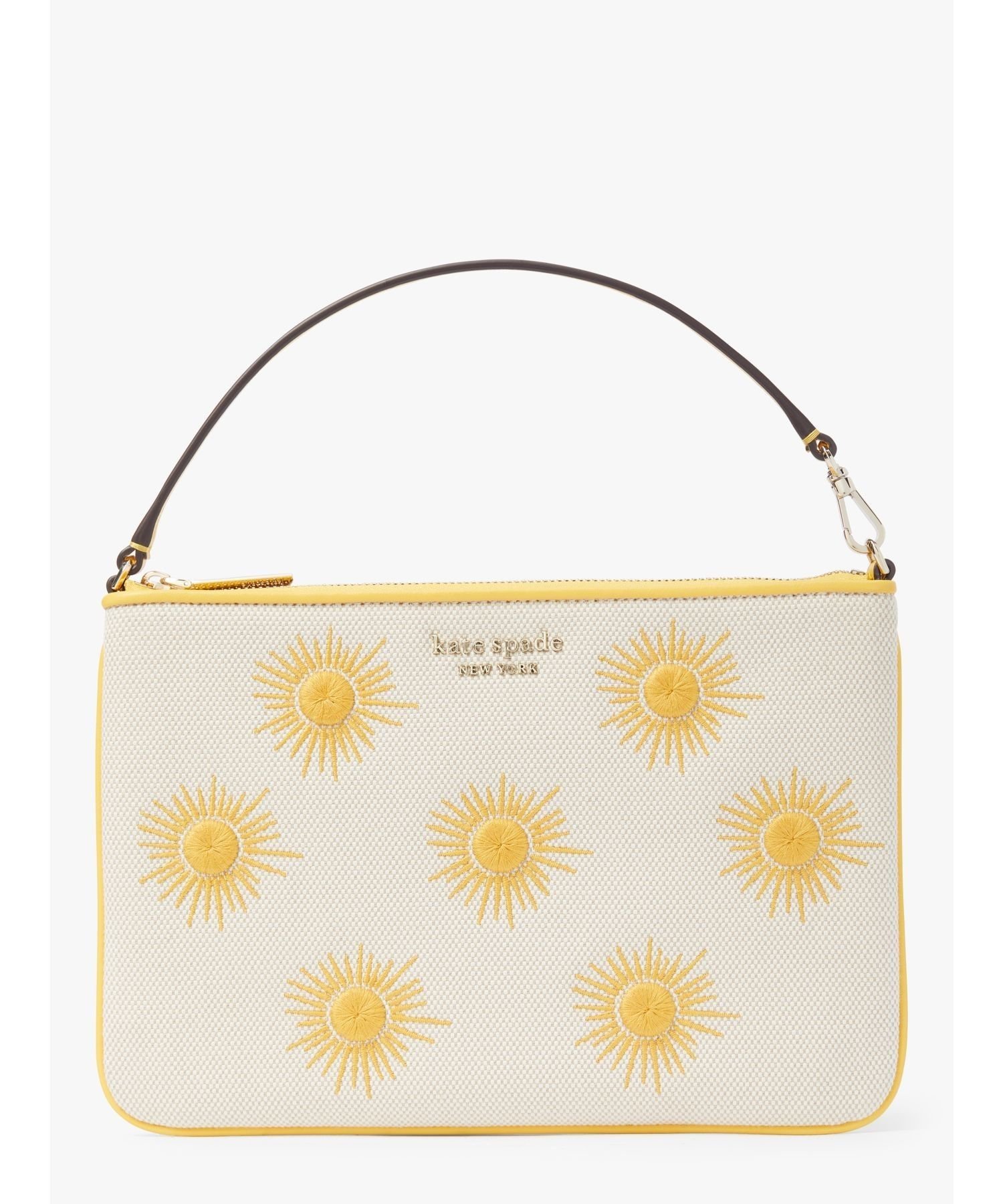 ケイトスペード ポーチ（レディース） 【SALE／50%OFF】kate spade new york サンキス サン エンブロイダード キャンバス サン ポーチ リスレット ケイトスペードニューヨーク 財布・ポーチ・ケース ポーチ【送料無料】