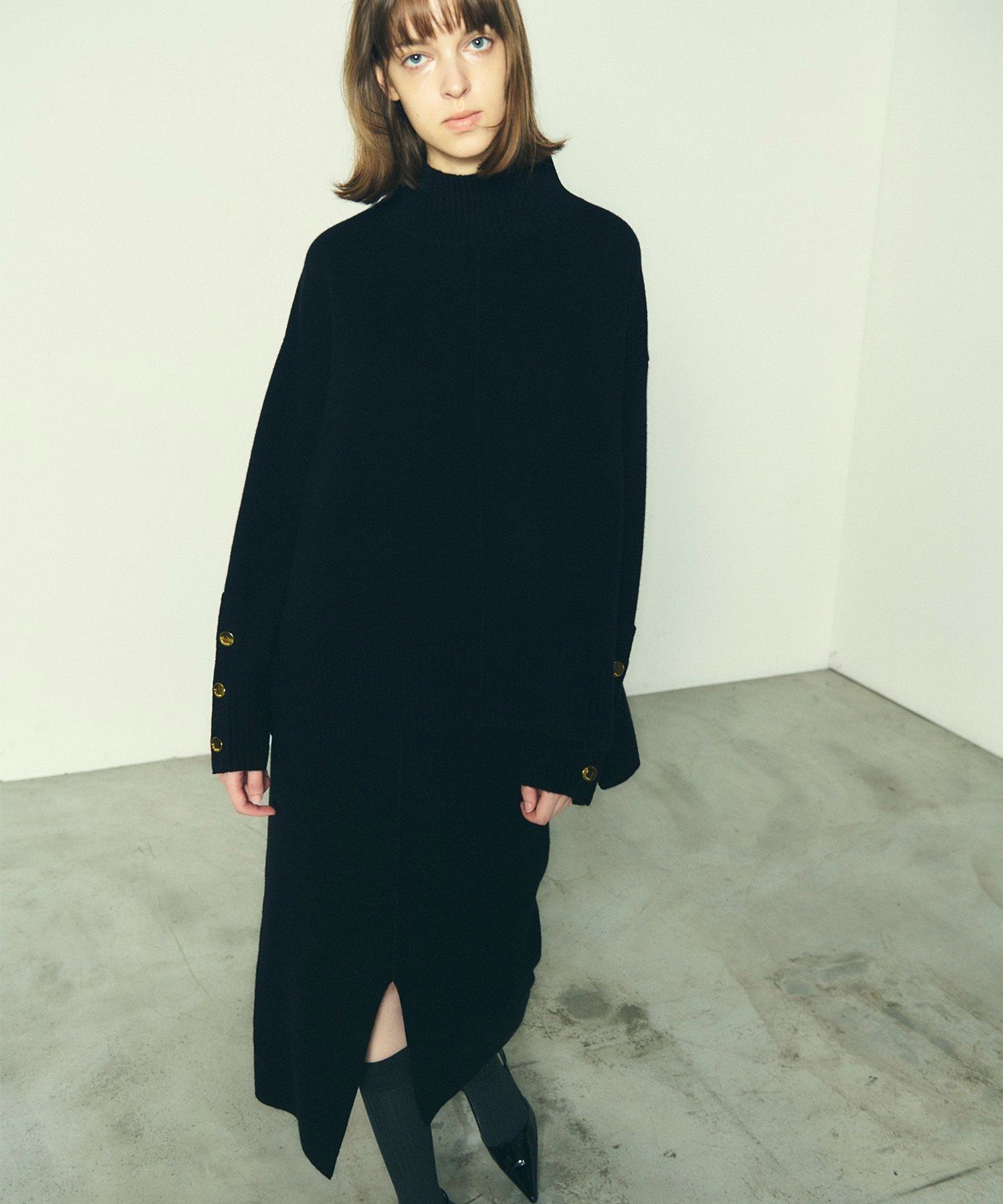 GRACE CONTINENTAL メリノウールニットトップ グレースコンチネンタル トップス ニット ブラック ホワ..