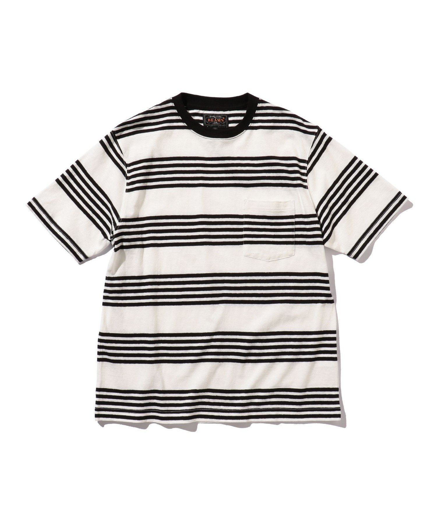 BEAMS PLUS BEAMS PLUS / ネップ ホリゾンタルストライプ ポケット Tシャツ ビームス アウトレット トップス カットソー・Tシャツ レッド イエロー ネイビー