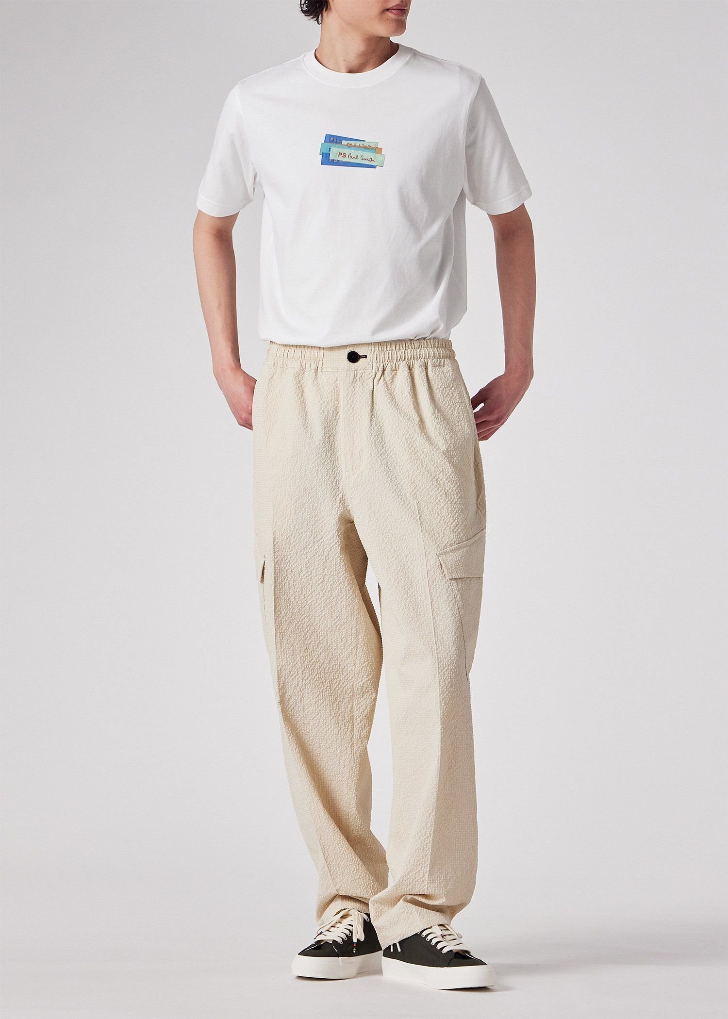 【SALE／20%OFF】PS Paul Smith "Tag Collage" Tシャツ ポール・スミス トップス カットソー・Tシャツ ホワイト ブラック【送料無料】